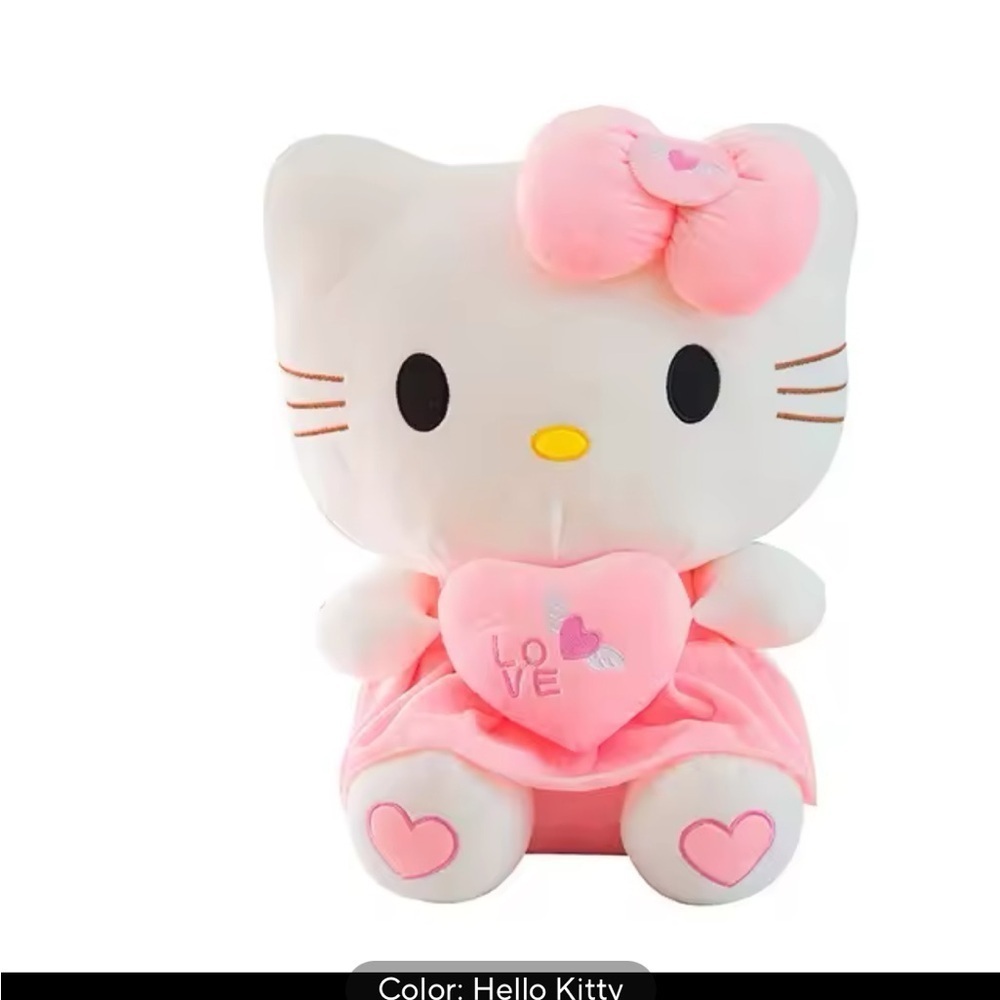 Hello Kitty Pink and White Plush Stuffed Animal
0212